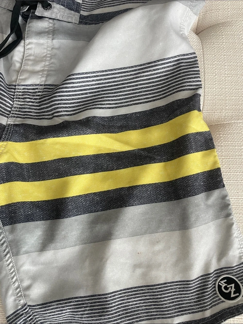 Ezekiel Men's Yellow & Gray Striped Board Shorts